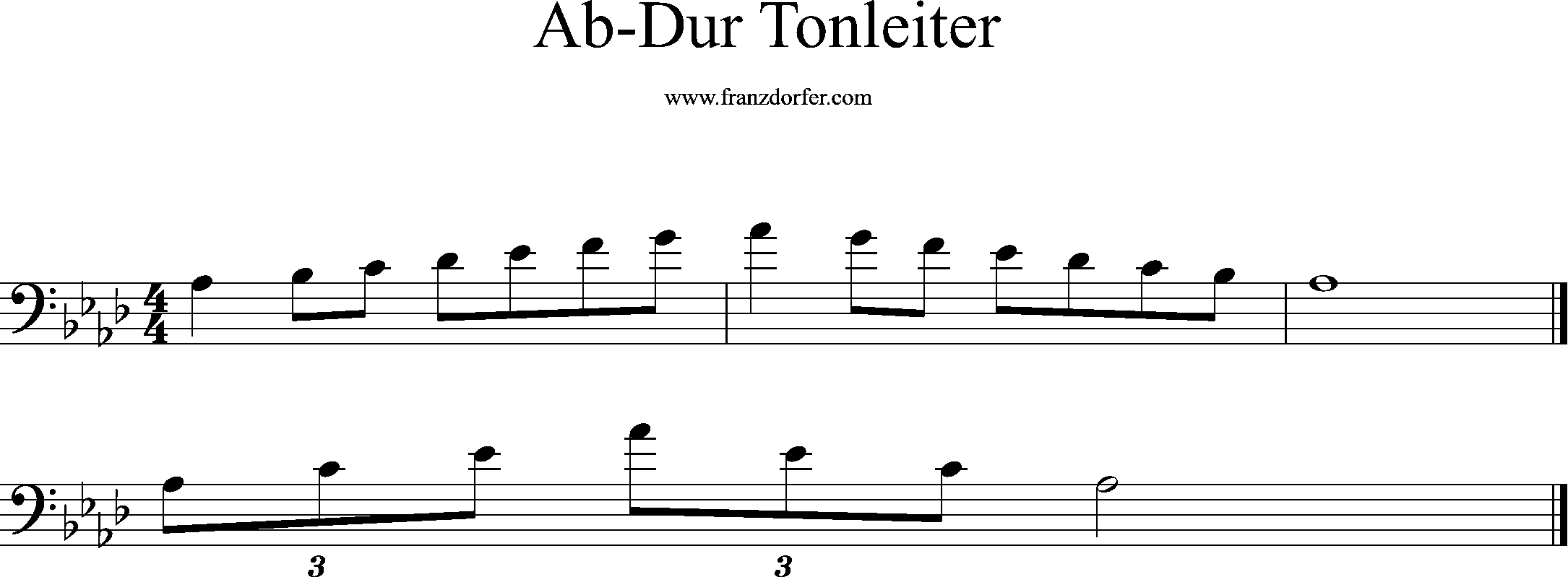 Ab-Major Scale, bassclef